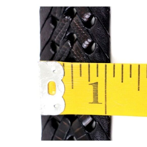 Brighton WOVEN DARK BROWN LEATHER 1"Wd DRESS CASUAL WOMEN'S BELT Sz M/32 (T12 - Picture 8 of 12